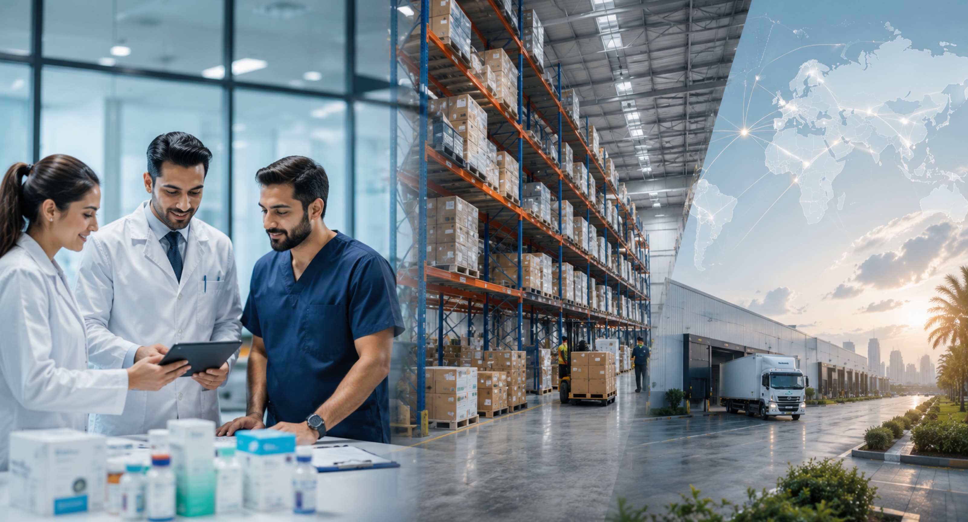 Zenith healthcare professionals, warehouse, and logistics network across the GCC